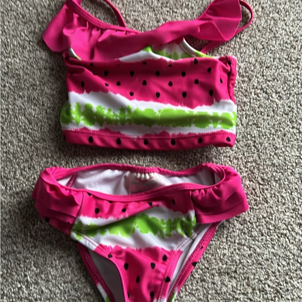 SwimSuits: Pink and Green Watermelon Bikini Set